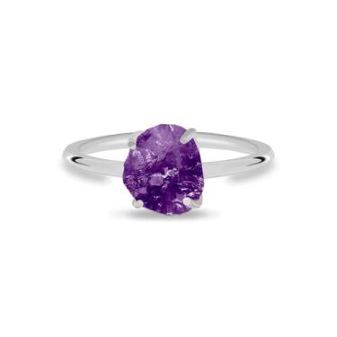 Imagem de Aliança Ametista - Cristal Natural, Prata 925