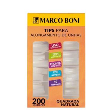 Imagem de Kit Com 200 Tips de Alongamento de Unhas Quadrada Natural - Marco Boni