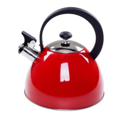 Imagem de Chaleira Aço Inox com Apito Vermelha 2,5 litros - chaleira Inox