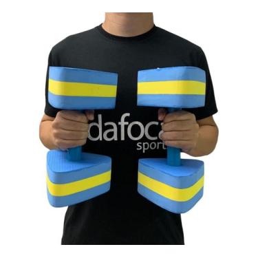 Imagem de Halteres Hidroginástica Fisioterapia Grande DF1093-A 3 a 4kg Azul/Amar