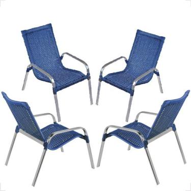 Imagem de Conjunto 4 Cadeiras Alumínio Área Externa Fortaleza Fibra Sintética Ar