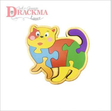 Imagem de Quebra Cabeça, Infantil, Educativo, Pedagógico, Gato - Drackma