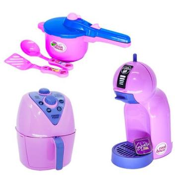Imagem de Kit Cozinha Infantil AirFryer Panela Liquidificador 4pç - Altimar