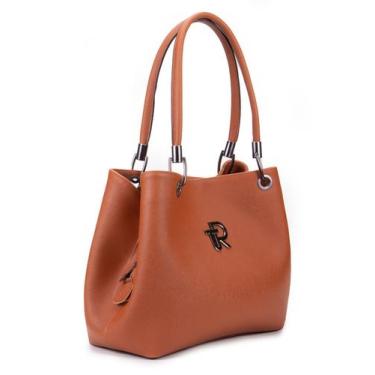 Imagem de Bolsa Feminina Grande Com Repartição Tulio Rossato, Caramelo