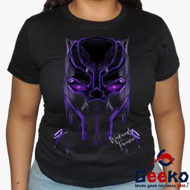 Imagem de Baby Look Pantera Negra 100% Algodão - Wakanda Forever - Black Panther