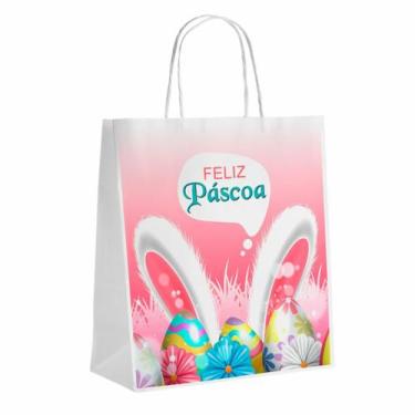 Imagem de Sacolinha Kraft Feliz Pascoa E - Alfa Personalizados