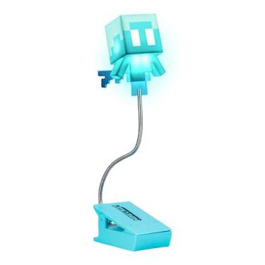 Imagem de Paladone Minecraft Allay Clip On Book Light – Luz de leitura oficialmente licenciada, design de lâmpada de clipe com cabo flexível, com cabeça em forma de mob Allay, 3 modos de luz, alimentado por