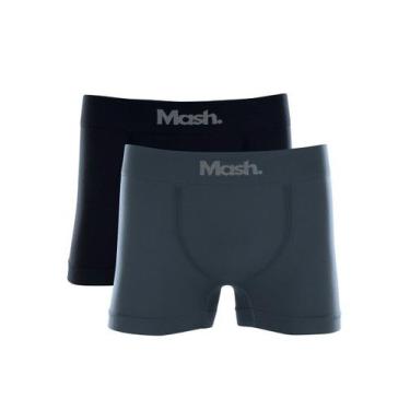 Imagem de Kit com 2 cuecas boxer mash 711.01, Preto, Cinza, G