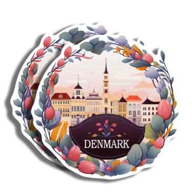 Imagem de Adesivos da Dinamarca - Decalque de 12,7 cm - Marcos famosos - para bagagem, laptop, garrafa de água, carro, álbum de recortes - Lembrança da Dinamarca - Mais de 130 opções para escolher - Impresso em