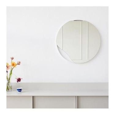 Imagem de Espelho redondo lapidado autoadesivo dupla face 50cm - Woodglass