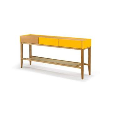 Imagem de Aparador Multiuso AP-01 Madeira e Laca Amarela c/ 3 Gavetas - Studio M