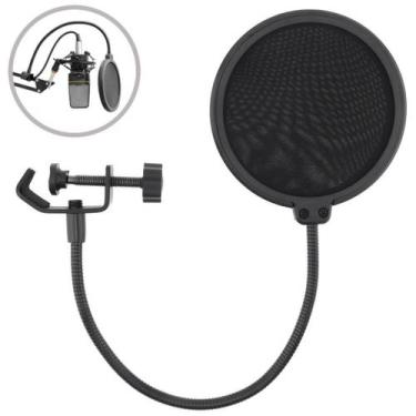 Imagem de Pop Filter Para Microfone Anti Puff Filtro de Voz 15cm Universal Haste
