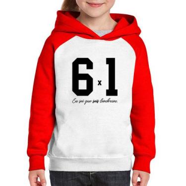 Imagem de Moletom Infantil 6x1 - Foca na Moda, Branco, Vermelho, 10