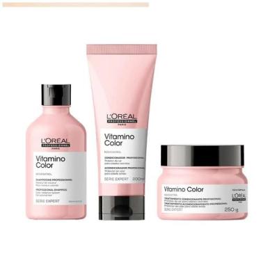 Imagem de Kit L'Oréal Vitamino Color Sh 300ml + Cond 200ml + Másc 250g 
