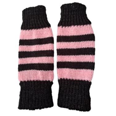 Imagem de Polaina em Lã Infantil (preta com rosa) - Artesanato, até 3 anos