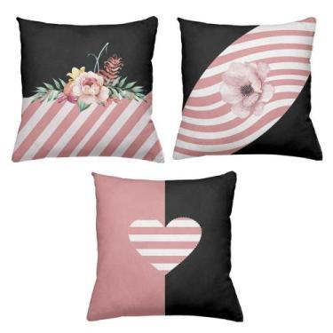 Imagem de Kit 3 Almofadas Decorativas Cheias 40 x 40 Flowers - Deluzz