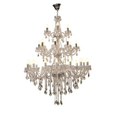 Imagem de Lustre Classico Três Andares Cristal Nobre Pé Direito Alto - luxdecorc