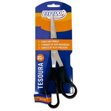 Imagem de Tesoura Multiuso 21cm de Aço Inox Preta - BRW