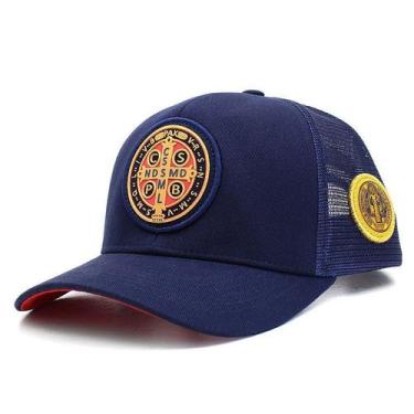 Imagem de Boné Sacudido's Medalha São Bento- Marinho-6 Gomos - Sacudidos