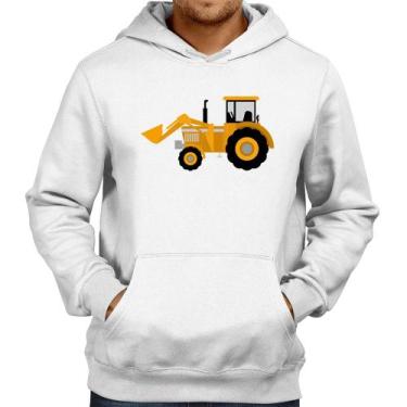 Imagem de Moletom Trator Pá Carregadeira Amarelo - Foca na Moda, Branco, GG