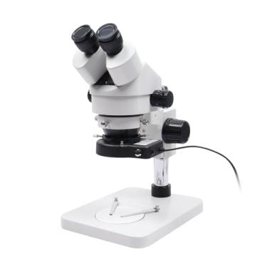 Imagem de Microscópio binóculo de ampliação contínua de 7 a 45 x para reparo de relógio de telefone, placa de circuito de soldagem, identificação de joias, HD, profissional, microscópio de três olhos, CCD, pano