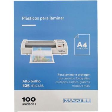 Imagem de Plástico Para Plastificação Tamanho A4 125 Micras 100un - Mazzilli