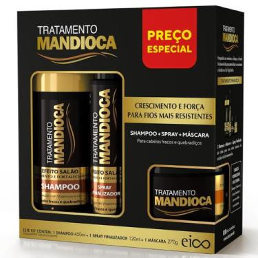 Imagem de Kit Especial Eico Mandioca Hidratação Shampoo 450ml Máscara Tratamento