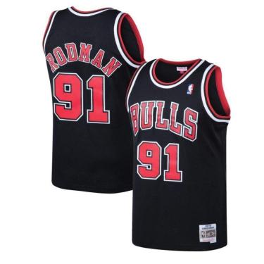 Imagem de Regata Retrô Nba Chicago Bulls Dennis Rodman Legend Preta-Masculino