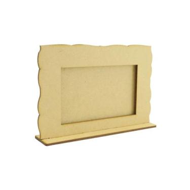 Imagem de Porta Retrato Com Base Ondulado Mini 14,5x10 Mdf Madeira - Atacadão do