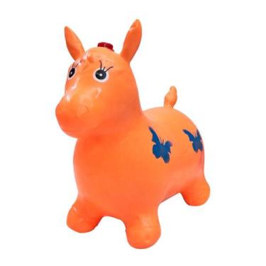 Imagem de Cavalinho upa upa de borracha com som selo inmetro 56cm - NZA, Laranja