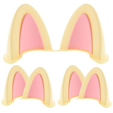 Imagem de Capacetes de motocicleta 3 pares de orelhas de gato para capacete, autoadesivo, orelhas de gato, acessórios fofos para decoração de capacete