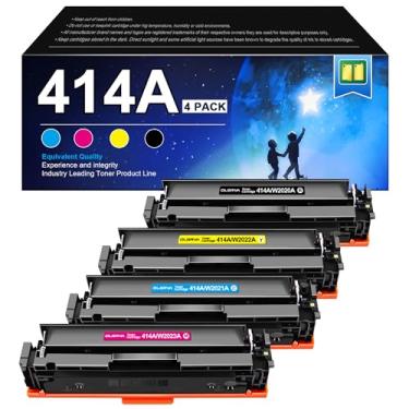 Imagem de Cartucho de toner 414A, pacote com 4 (com chip) - Substituição 414X para HP 414A HP 414X, compatível com toner HP Color Laserje Pro MFP M479fdw, Color Laserje Pro M454dw M454dn M480f M455dn | W2020A