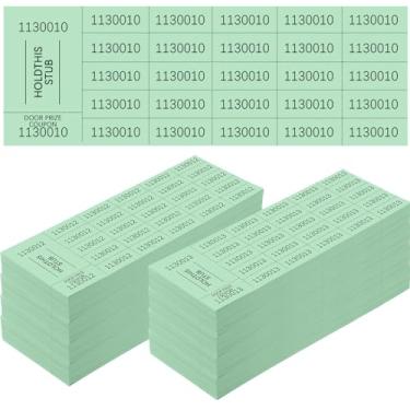 Imagem de Kosiz 1000 folhas de bilhete de sorteio com 25 números de licitação bilhetes de leilão chinês folhas de bilhetes leilão cesta leilão silencioso para eventos sala de aula escola igreja (verde claro)