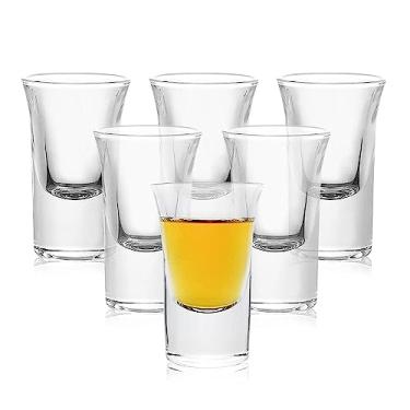 Imagem de Conjunto de mini copos de shot, 22,7 g/24 ml, 6 peças de copos transparentes com base pesada, conjunto de copos de uísque fofos, pequenos copos de vidro, perfeito para festa, bar, clube, coquetel,