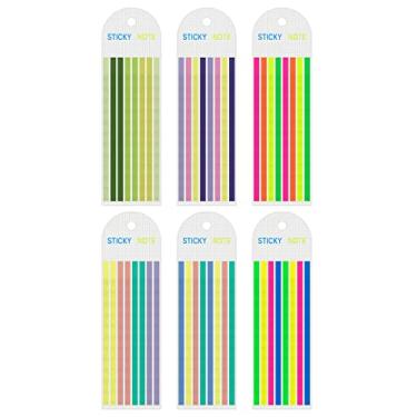 Imagem de HAUTOCO 960 peças de fita marca-texto para livros, 6 folhas longas de abas adesivas para anotação de livros, tiras de marca-texto transparentes, marcadores de página para material de estudo de estética e escritório escolar