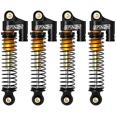 Imagem de EPINON Amortecedores dianteiros e traseiros de alumínio para FMS RocHobby eazyrc 1/24 FCX24 1/18 Toyota Land Cruiser/Hilux/FJ Cruiser/Chevrolet K10/Mogrich/Apache/Atlas 6X6 (4 peças pretas)
