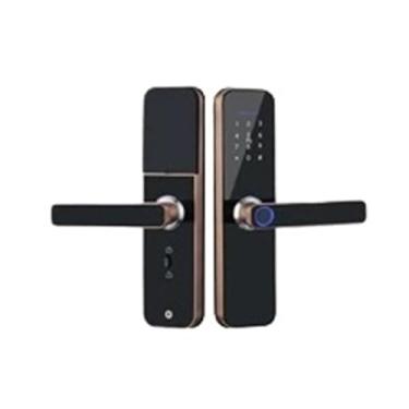 Imagem de Fechadura eletrônica inteligente para porta, wi-fi, com cartão biométrico de impressão digital, chave de desbloqueio, carga de emergência usb(240x22(6085),Rose Gold)