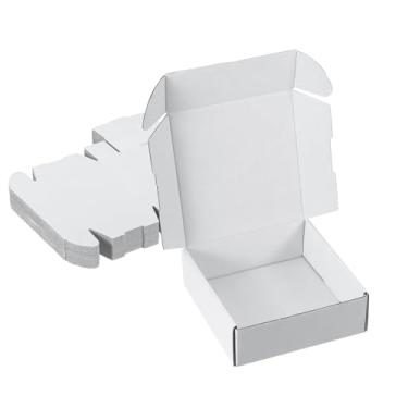 Imagem de PATIKIL Caixas de envio pequenas de 15 x 15 cm, 20 peças, caixas de presente de papelão ondulado para embalagem de correspondência, embalagem em movimento, caixas de pequenas empresas, brancas