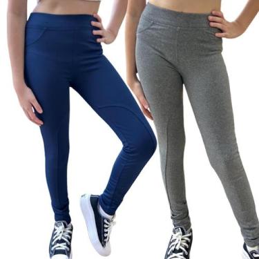 Imagem de Kit 2 Leggings Flaneladas Escolar Infantil Juvenil Menina - Paraíso do