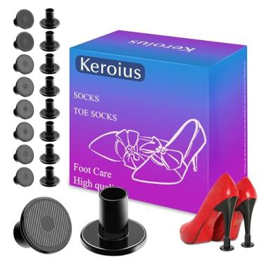 Imagem de Keroius 8 pares de protetores de salto alto, 4 protetores de ponta de salto alto, redutores de ruído antiderrapantes para saltos altos, perfeitos para casamentos, corridas, ocasiões formais e eventos