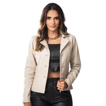Imagem de Jaqueta de couro feminina casaco Spencer-Feminino