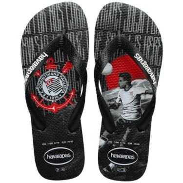 Imagem de Chinelo Masc. Havaianas Top Times Corinthians 4148305, 37/38, Preto