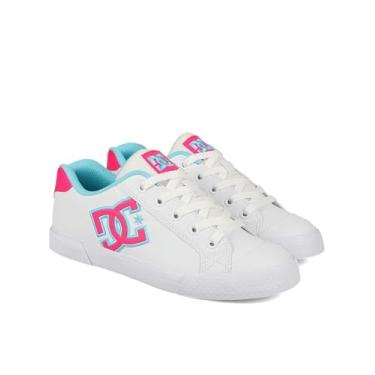 Imagem de DC Shoes Chelsea Tênis feminino, Branco/Rosa/Turquesa, 34