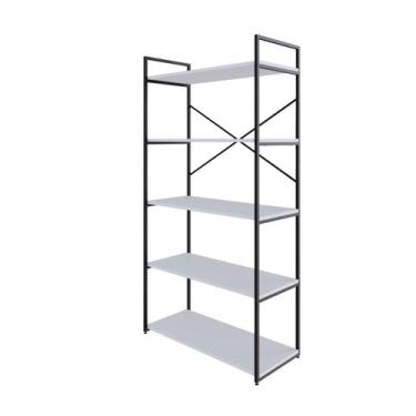 Imagem de Estante C/05 Prateleiras 152x80x33cm Yon - Metalig, Branco TX/Est.Pret