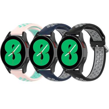 Imagem de QIEMUTER 3 pulseiras de relógio compatíveis com Samsung Galaxy Watch 7/6 / 5/4 de 40 mm e 44 mm, compatíveis com Watch 6 Classic de 43 mm e 47 mm/Watch 5 Pro de 45 mm/Watch 4 Classic/Active 2 de