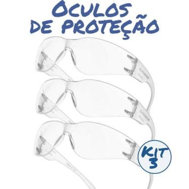 Imagem de Kits Óculos Proteção Epi Segurança Incolor Transparente - Deltaplus, 3
