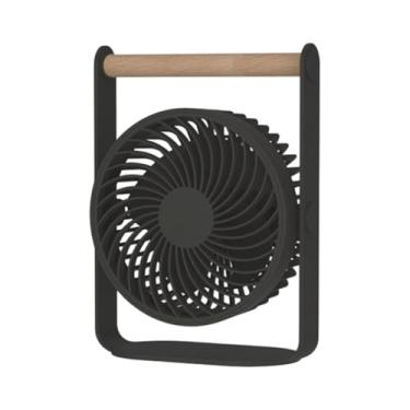 Imagem de Ioensy Pequeno ventilador de mesa de resfriamento de ar 90 ° Gire a decoração moderna do ventilador de mesa pessoal portátil para o escritório de viagem de, Cinza Profundo