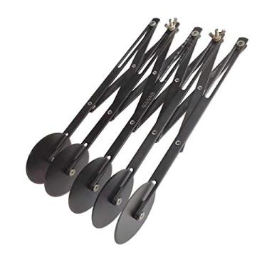 Imagem de Cortador de massa ajustável, divisor de massa de aço inoxidável de 5 rodas, fatiador de pizza expansível de aço inoxidável, faca multiredonda, cortador de massa, cortador de biscoito, cortador de massa, Preto