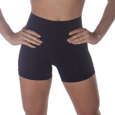 Imagem de Calcinha Boxer Feminina Redutora Sem Costura Selene, P, Preto