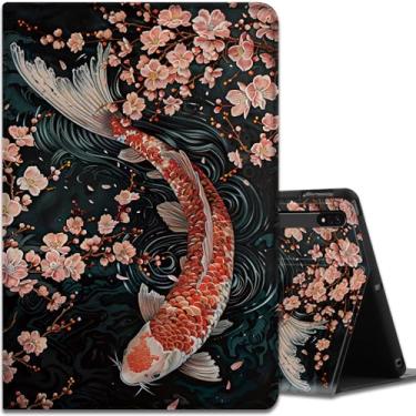 Imagem de Capa para Samsung Galaxy Tab S8 Plus 2022/S7 FE 2021/S7 Plus 2020 31.5 cm, ângulos de visualização múltipla, com função hibernar/despertar automática para Samsung Galaxy Tab S8 Plus, Meihua Koi